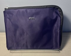 TUMI for Delta Purple/Black Lining Case Zip Toiletries Cosmetic Travel Kit Bag
