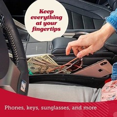 2, Lt. Beige. Car Seat Console Gap Filler Side Organizer PU Leather Caddy Pocket