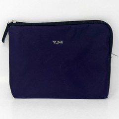 TUMI for Delta Small Purple Travel Storage Cosmetic Bag Zipper Pouch Toiletries