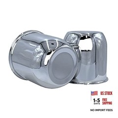 2 Chrome Push Through Center Caps for Auto, Truck, Trailer Wheels and Rims 4.25