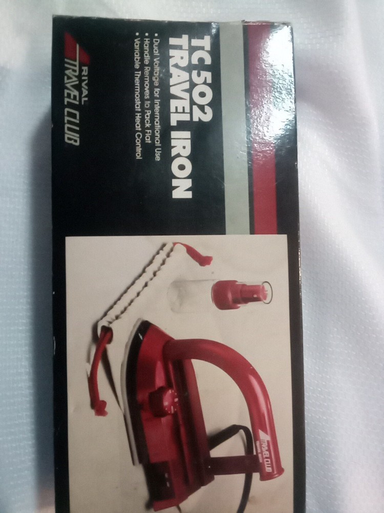 New Rival Travel Club TC 502 TRAVEL IRON With Insrtuction, Bag, no spray bottle