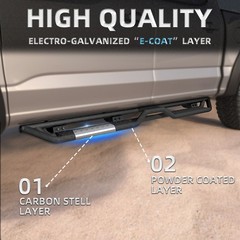 6&Prime; Running Boards Side Steps For 2015-2024 Ford F-150 Super Crew Cab Nerf Bars.