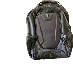 Victoriatourist Black Backpack with Audio Pocket and Multiple Compartments