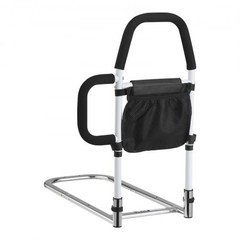 Bed Rail for Elderly, Bedside Assist Rails with Side Handle and PU Handrail, Adj