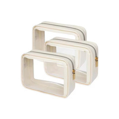 Color-Edged Clear Travel Toiletry Bag, TSA Approved for Hassle-Free Airport Secu