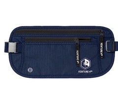 VENTURE 4TH Money Belt for Travel /Hidden Under-Clothes RFID Blocking Navy Blue
