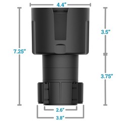 Swigzy Car Cup Holder Expander (Long Base) Holds 18-40 oz Base), Black