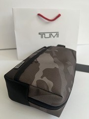 Tumi City Map Camo Black Medium Kit Travel Accessory Zipper Pouch Bag