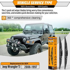 13&Prime;+13&Prime; Wiper Blades Replacement For Jeep Wrangler Tj Front Windshield Wipers 19