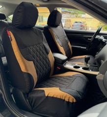 Elite Canvas Seat Covers Front Coyote Tan Black For Kia Carnival 2016-2024
