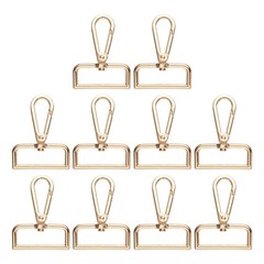 10pcs D ring 1.5&Prime; quick hook 360° gold