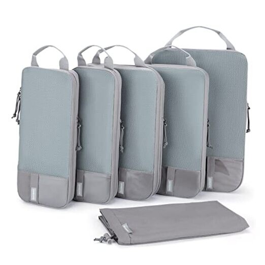 6 Set Compression Packing Cubes – Lightweight Set of 6 04-Storm Front Grey