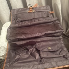 Canyon Leather Travel Roll Organizer Bag Brown Hanging Storage