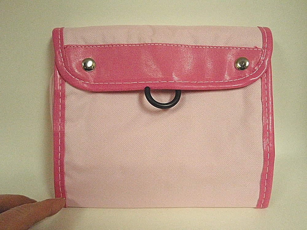 Travel hanging bag for toiletries pink monogramable 3 pocket pink new free ship