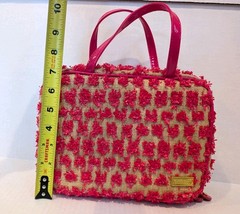 Stephanie Johnson ML Traveler Cosmetic Case Pink Raffia Pom Poms