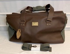 Origaudio Finley Mill Green Canvas Brown Faux Leather Cincinnati Reds Duffle Bag