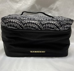 Victoria&rsquo;s Secret Black Satin Lingerie Case Travel Bag For Bra & Panties