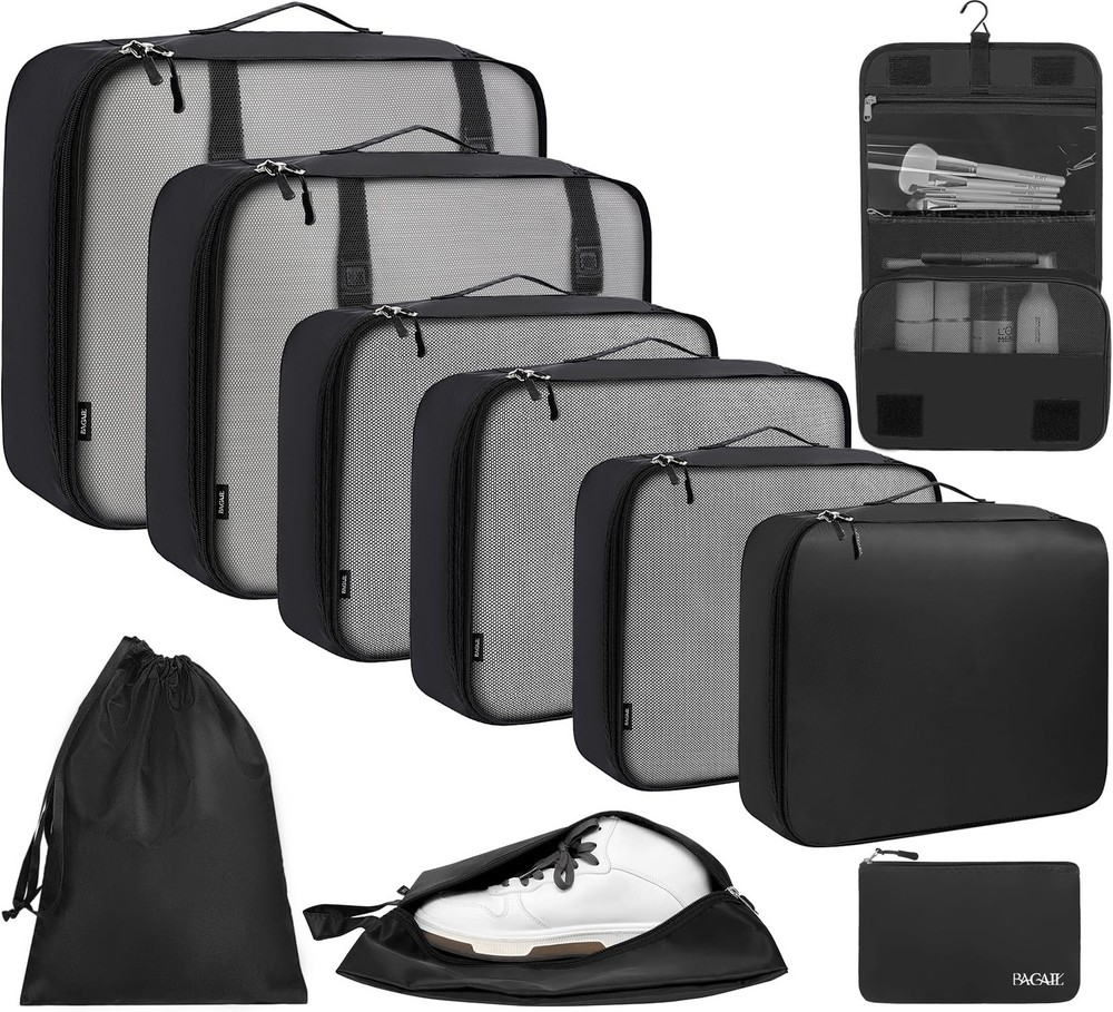 Bagail 10 Set Packing Cubes Various Sizes Packing Organizer For Travel
