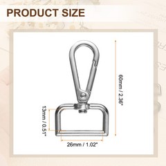 10pcs 1.02&Prime; Metallic Jewelry D Ring, Silver