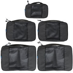 TravelWise Packing Cube System – Durable 5 Piece Weekender Plus Set (Black)