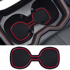for Toyota RAV4 Car Cup Holder Inserts Coasters, Mat Red Line