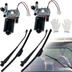 Universal UTV Windshield Wiper Kit, 2Pcs Electric 90 Degree 16&Prime; 12V Wiper Bla…