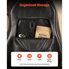 Acoustic Guitar Bag, 47.1 Inch, Hard-Shell Protective Travel Carrying Case with