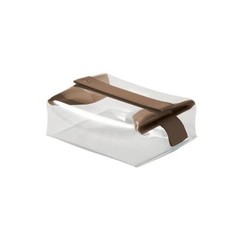 Clear Travel Kit with Zipperless Magnetic Closure – Medium Chestnut