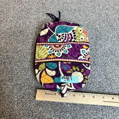 Vera Bradley Quilted Cosmetic Makeup Bag Pouch Purple Floral Zip Small Travel