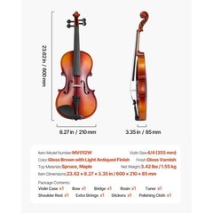 Violin 4/4 Full Size for Adults, Violin Fiddle Set for Beginners Student with H