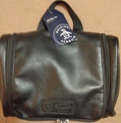 NWT! The Original Classy Black Leather Penguin Mens Travel Kit.