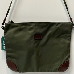 LL Bean Dark Loden Moss Green NEW Stowaway Vinyl Tote Travel Bag with Strap NWT