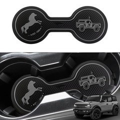 LSAUTO Car Cup Holder Coaster Compatible with Ford Bronco Offroad Gray