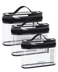 TSA Approved Clear Toiletry Bag Set – 3 Pack Makeup Organizer for Travel Essenti