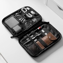 Electronics Travel Organizer Nylon Compact Storage Bag for Cables Phone