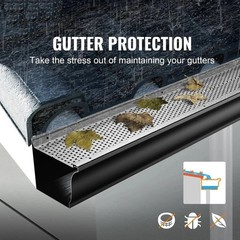 Gutter Guard, 5 inch Width, Aluminum Leaf Filter DIY Gutter Cover, 26 PCS 104 ft
