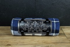 Handmade Leather Motorcycle Blanket Roll / Custom Carved Bedroll Straps