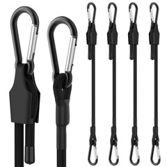 SDTC Tech 36 Inch Adjustable Bungee Cords with Carabiner 36inch-4pack, Black
