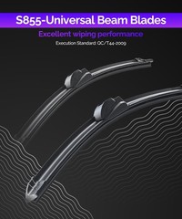 Premium AllSeason Windshield Wiper Blades Set, 22&Prime; & 20&Prime; for Cars