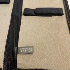Vintage Christopher Hayes Black Leather Travel Accessory Tie Case – Zip Around