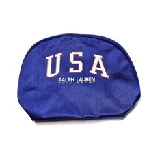 Ralph Lauren Polo Sport USA Blue Toiletry Bag Travel Cosmetic Zip Makeup Pouch