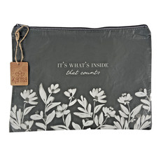 Karma Carry All Bag Large Recycled Plastic Packable Foldable Travel Bag Gray