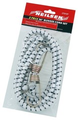 2pc 36in 900mm White Bungee Cord Straps 12mm Metal Hooks Load Securing