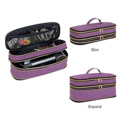 Hair Dryer Travel Carrying Case Dual-Layer, Slim Expandable Handheld Purple