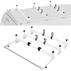 Trailer Ladder Rack, 54&Prime; 3 Crossbars Ladder Roof Rack, Heavy-duty Steel Van Roof