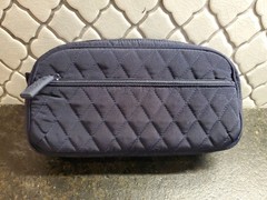 Vera Bradley Travel Toiletry Bag Blue Navy PVC-Lined Zip Pockets NWOT