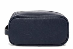 Robert Graham, Mens Travel Shave Faux Leather Paisley Toiletry Bag | Navy