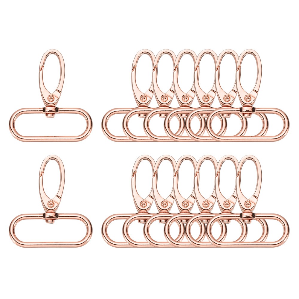 14Pcs 1-1/2&Prime; Quick Release Hooks for Rose Gold Metal Lobster Claw