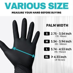 Beastek Black Nitrile Exam Gloves, 4.0 Mil, 100 X-Large, 100 (X-large)