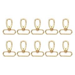 10Pcs Swivel Hooks, Oval Rings 1.5&Prime; with Pressure Carabiner for Gold